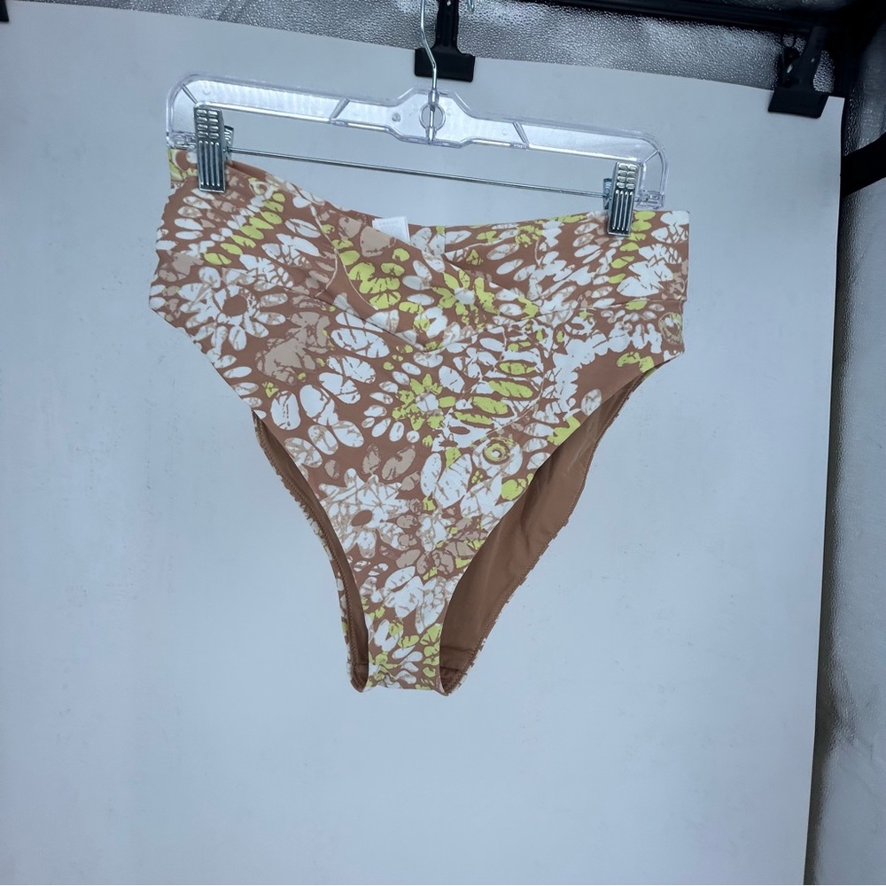 Aerie High Waisted High Cut Cheeky Bikini Bottom Swimsuit size  XL floral